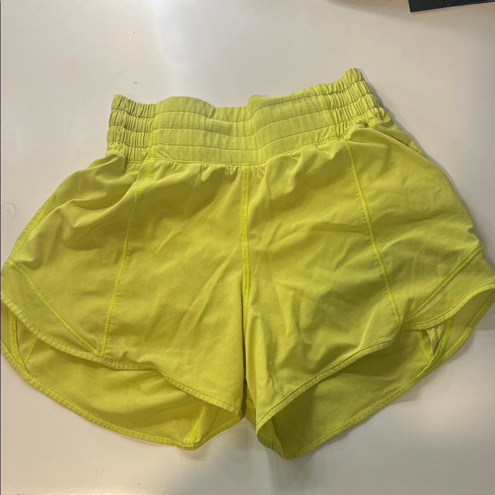 Lululemon Athletica Bright Yellow Athletic Shorts